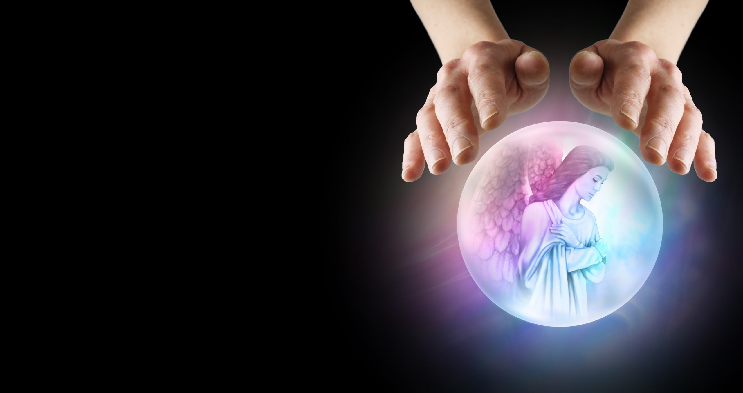 hands crystal ball angel, how to give professional reradings blog rachel scoltock